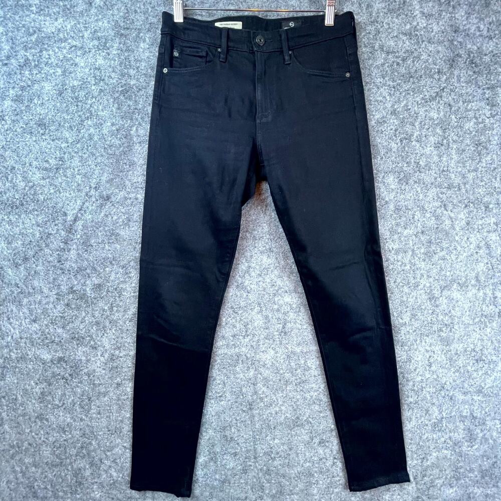 AG Adriano Goldschmied Farrah Skinny Jean Women 26 Black Denim High-Rise Zip Fly